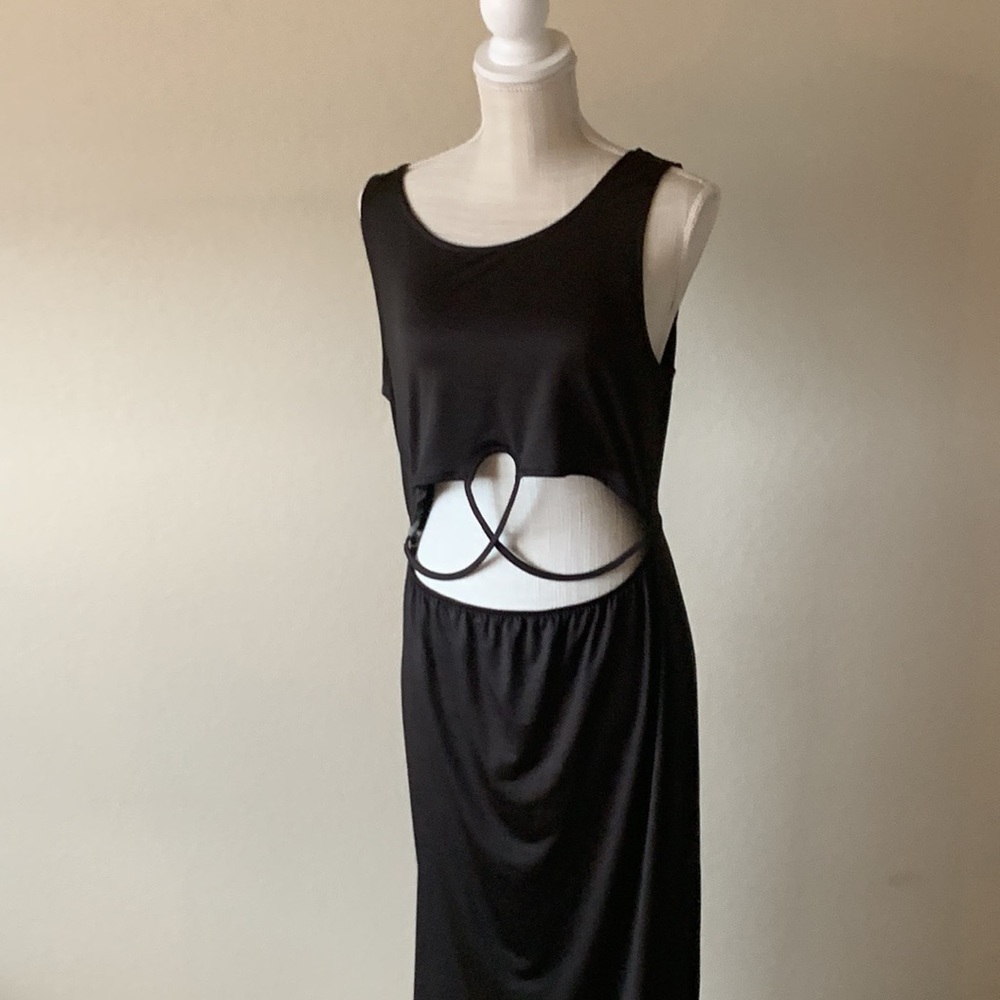 Cute and Sexy black Maxi with high slits. NWT, - Picture 3 of 12